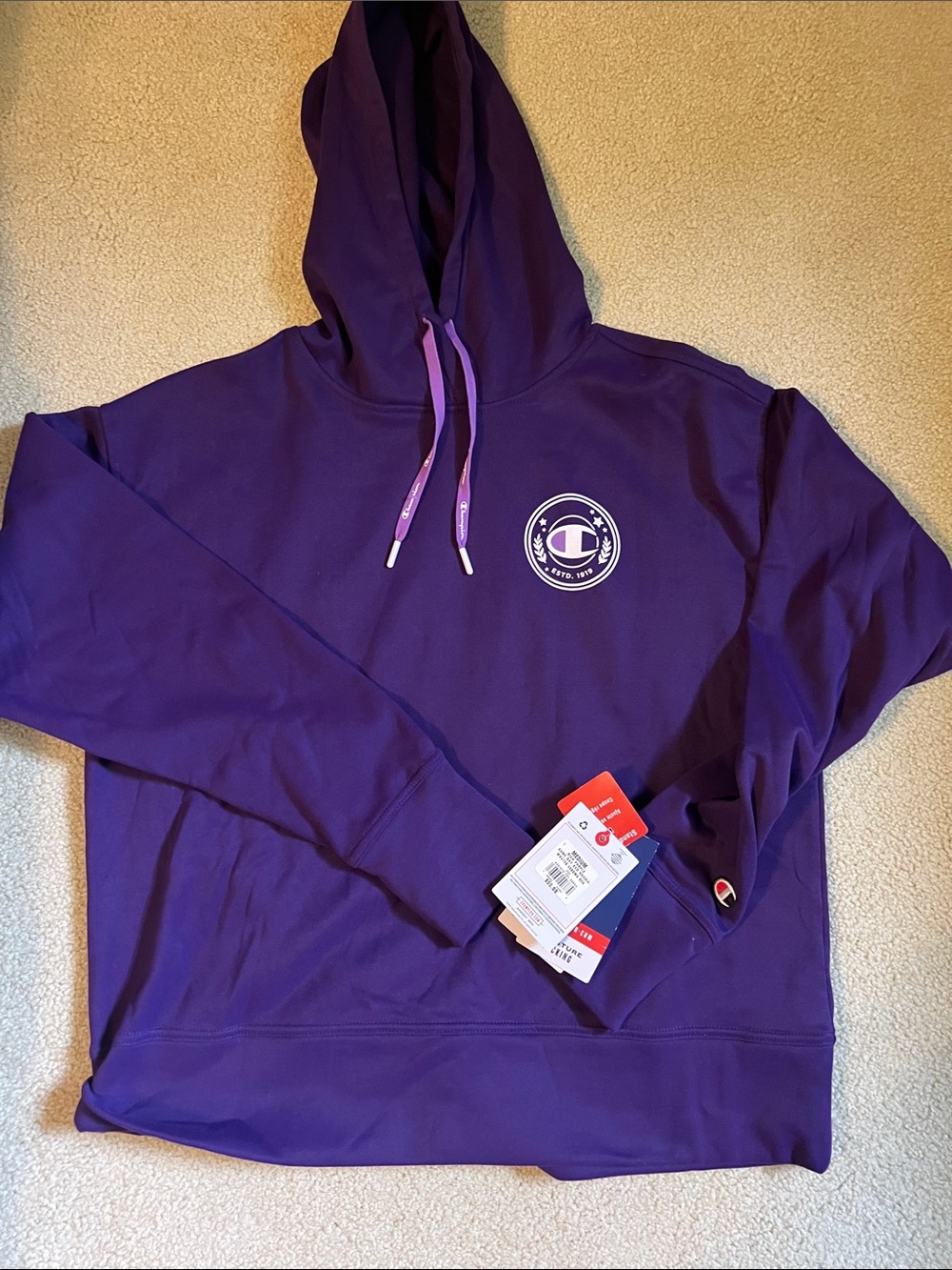 Champion Purple Pullover with Crest Logo